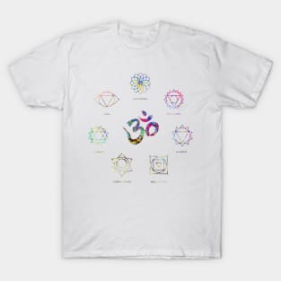 Set of chakra yoga symbols T-Shirt